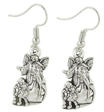 Guardian Angel Earrings French Wire Dangles Silver-Tone Hypo-Allergenic picture