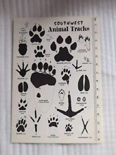 Vintage Southwest Animal Tracks Post Card 1992 Coyote Mnt Lion Black Bear Deer & picture