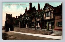 Warwick-United Kingdom, Leicester's Hospital, Antique, Vintage Souvenir Postcard picture