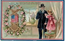 Decoration Memorial Day Tuck 158 Old Soldier & Girl In Pink 1910 SHARP  picture