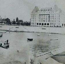 Victoria BC Fairmont Empress Hotel Canada Government Street Boats Stereoview J92 picture