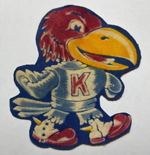 Vintage Kansas University KU Jayhawk Felt Patch Early Old Collectible KS College picture
