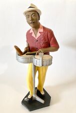 Vtg Collectable Drum Player Apparence Paris Enesco 12” Resin Statue Jazz Classic picture