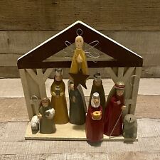 Midwest Of Cannon Falls Nativity Set Scene Rare Design 10 Pieces picture