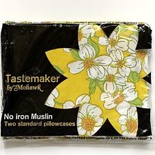 Vintage Tastemaker by Mohawk Pillowcases Floral Muslin No-Iron Cotton Blend NEW picture