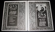 1920 OLD MAGAZINE PRINT AD, Q-R-S PLAYER PIANO ROLLS ARE BETTER, HUMAN INTEREST picture