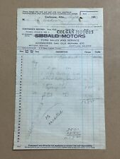 1937 Cochrane Alberta Canada Ford Sales Svc receipt - Sibbald / Colgan Motors picture