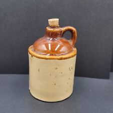 Vintage PRIMITIVE Pottery Miniature Tan Brown Stoneware Jug 4 1/2
