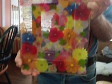 Lucite Platter Embedded Flowers picture