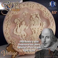 1988 Romeo & Juliet Shakespearean Lovers Collector's Plate Incolay Stone Cameo picture