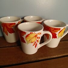 Vintage Royal Norfolk Autumn Leaves Ceramic Coffee Mugs, Set Of 4 picture