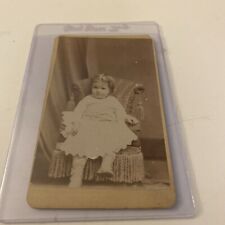 VINTAGE CDV  PHOTO YOUNG GIRL IN FANCY CHAIR  picture