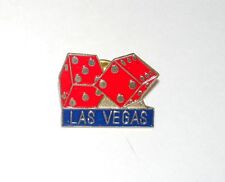 Las Vegas Nevada Souvenir Pair Dice Metal Red And Blue Enamel Lapel Pin Pinback picture