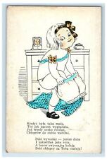 c1910's Girl Wearing Short Clothes Cabinet Poland Unposted Antique Postcard picture
