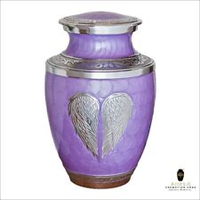 Adult Large Angel Wings Purple Cremation Urns for Human Ashes with Velvet Bag picture