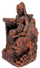 Seated Norse Hel Statue - Goddess of The Underworld - Wood Finish picture