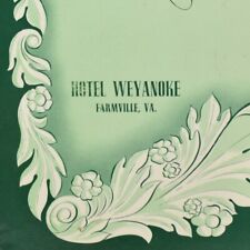 1965 Hotel Weyanoke Restaurant Menu Farmville Prince Edward Cumberland County VA picture
