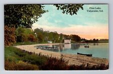 Valparaiso, IN-Indiana, Scenic Flint Lake, Beach c1910, Vintage Postcard picture