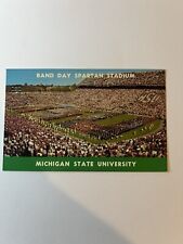 1960s MI Postcard Lansing Michigan State University Spartan Stadium Band Day picture