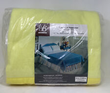 Vtg Bibb Blanket Carousel Supreme 100% Virgin Polyester Yellow 72x90 Double MCM picture