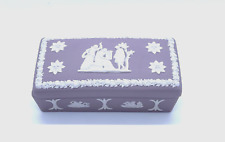 Wedgwood Jasperware Lilac Rectangle Trinket Box w Lid 1.25