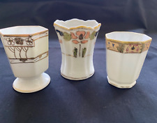 3 Vintage Nippon Miniature Porcelain Mini Vases / Toothpick Holder  2