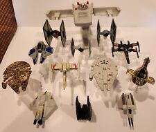 2014 Star Wars Hot Wheels Lot of 12 Diecast Starships 9 Stands Flight Controller picture