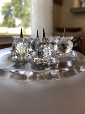 Swarovski Crystal Pin Pineapple Candle Holders 6ct Set Vintage 1.5