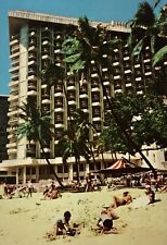 Postcard Surfrider Hotel Waikiki Beach Honolulu Hawaii Sheraton Ship's Tavern picture