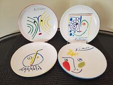 PABLO PICASSO SET OF LIVING CRAYON CERAMIC PLATES (4) - CLEAN picture
