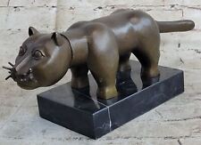 Vintage Bronze sculpture American Art Cat Chubby Signed Botero Miniature Fine NR picture