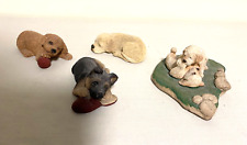 Collection of 4 Sandicast  Dog Figurines -Signed S. Brue -1986, 1990, 1991, 1999 picture