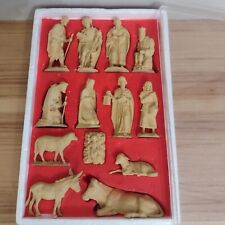 Vtg Kauders Germany Piece Unpainted Miniature Nativity Set W/ Box Holy Family picture