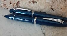 Authentic Fine Pair Maserati Nettuno 18kt NIB Navy Blue Fountain Pens picture