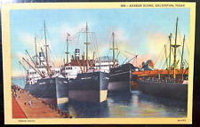 Vintage Postcard 1934 Harbor Scene, Galveston, Texas picture