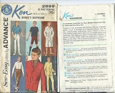 Advance 2899 sew pattern KEN Doll CLOTHES Robe Shorts Shirts vintage 1962 Mattel picture