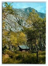 Postcard Chimney Pond Campsite Below Mt Katahdin Maine ME log cabin K4 picture