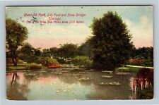 Humboldt Park, Lily Pond, Stone Bridge, Chicago Illinois Vintage Postcard picture