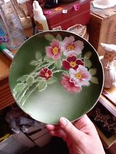  OBERT Antique K&G Luneville Depose FRANCE Airbrushed Apple blossom Plate 8 1/2 picture