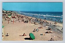 Oceanside CA-California, Scenic View Of Crowd On Beach, Vintage Postcard picture