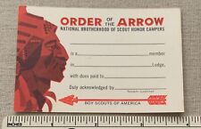 NOS Vintage 1960s OA ORDER OF THE ARROW Lodge MEMBERSHIP CARD WWW - BLANK picture