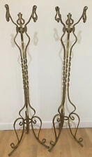 Pair Of Vintage Tole Twisted Gilt Metal  Planter Stands H 45” picture