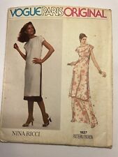 Vogue Paris Original Dress Pattern Nina Ricci Size 12 Misses #1627 Uncut FF VTG picture