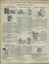 1933 PAPER AD Justrite Hunting Lamp Light Head Acetylene Electric Hand Lantern picture