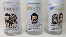 Vtg 1976 LOVE IS Drinking Glasses Set of 3 by Kim Casali appx. 5