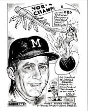BR28 Original Photo LEW BURDETTE Milwaukee Braves Baseball Pitcher Cartoon Art picture