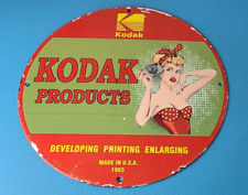 Vintage Kodak Camera Sign - Photos Manufacturer Picture Gas Pump Porcelain Sign picture