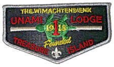 Lodge # 1 (One) Unami S-18 The Wimachtendienk Founded Treasure Island OA Flap picture