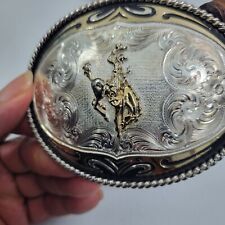 Men's 3 D Leather Belt & Montana Silversmith Silver Buckle 6624-0810 picture