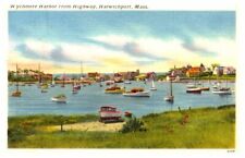 MASSACHUSETTS Wychmere Harbor from Highway HARWICHPORT Sailboats Linen c1940 picture